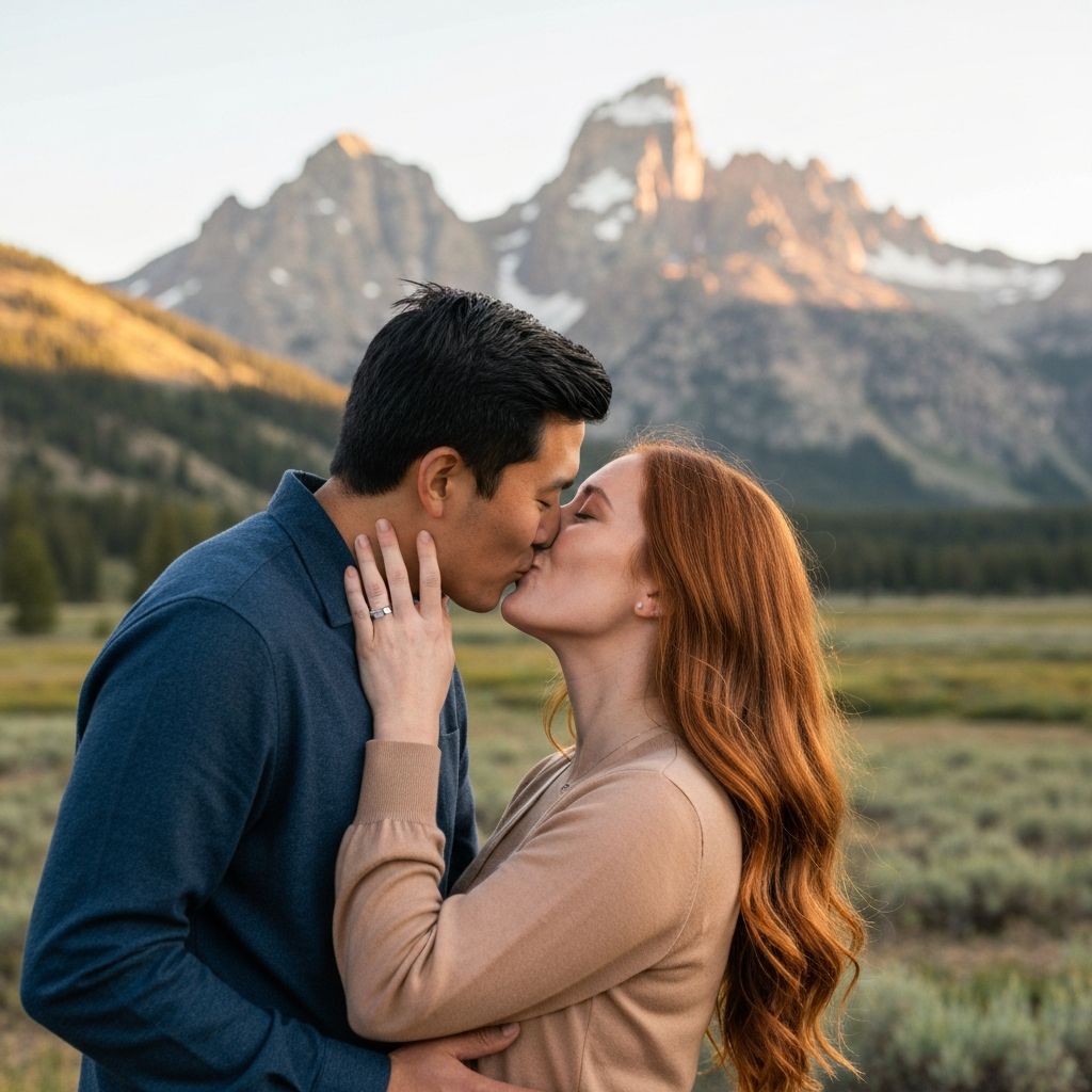 Kissing after engagement